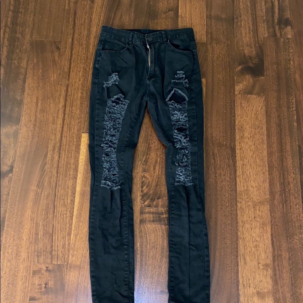 Black ripped jeans